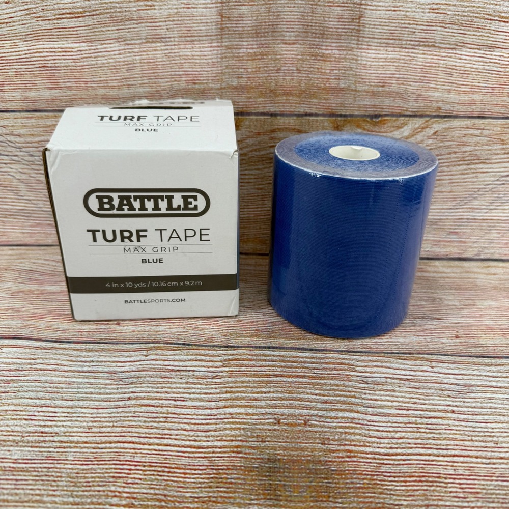 Battle Sports Turf Tape Max Grip Blue 4in x 10yds Football Soccer Protection